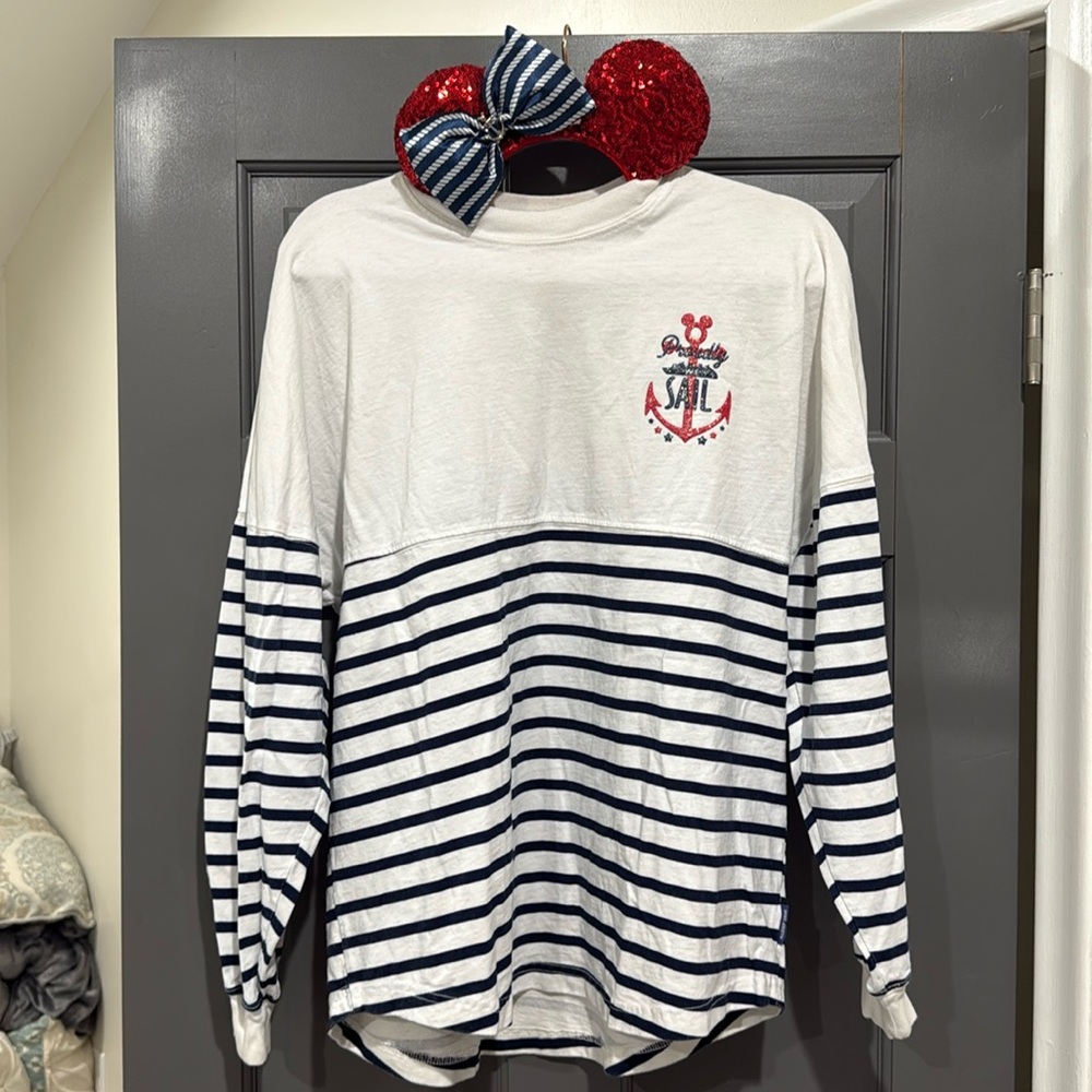 Disney cruise line spirt jersey with matching ears size small